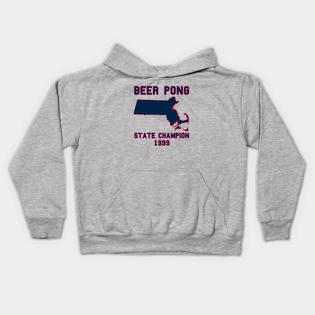 Vintage Massachusetts Beer Pong State Champion Kids Hoodie by fearcity